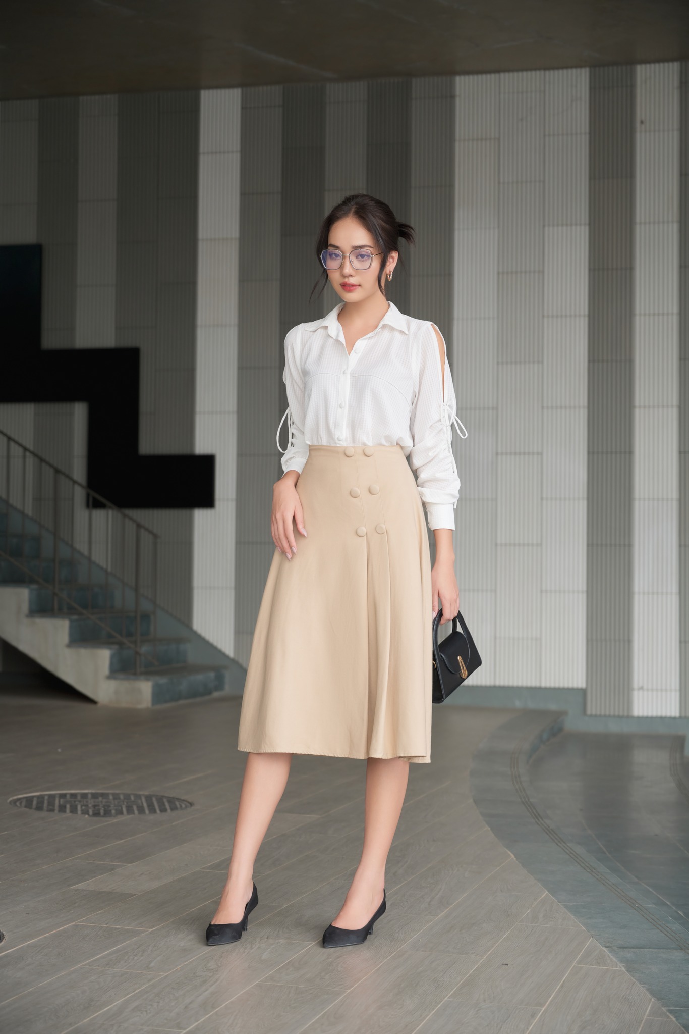 OLV - Áo sơ mi Ruched Sleeve Top