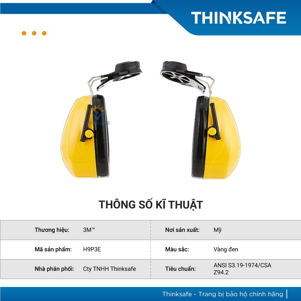 Chụp tai giảm ồn 3M Optime 98 H9P3E, chống ồn 23db bảo vệ lỗ tai trong môi trường làm việc - Thinksafe