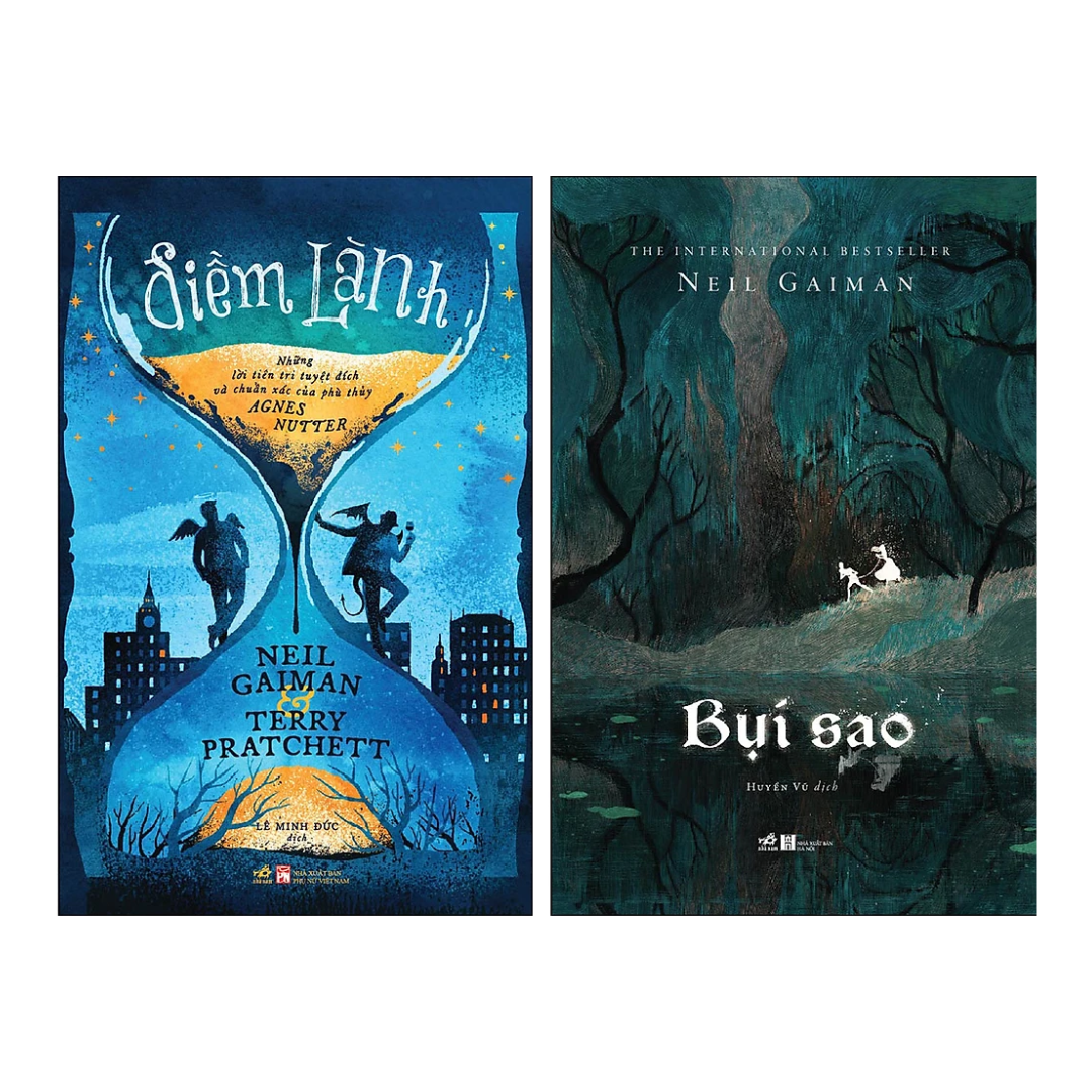 Sách - Combo 2 Cuốn Tiểu Thuyết Huyền Bí Của Neil Gaiman: Điềm Lành + Bụi Sao