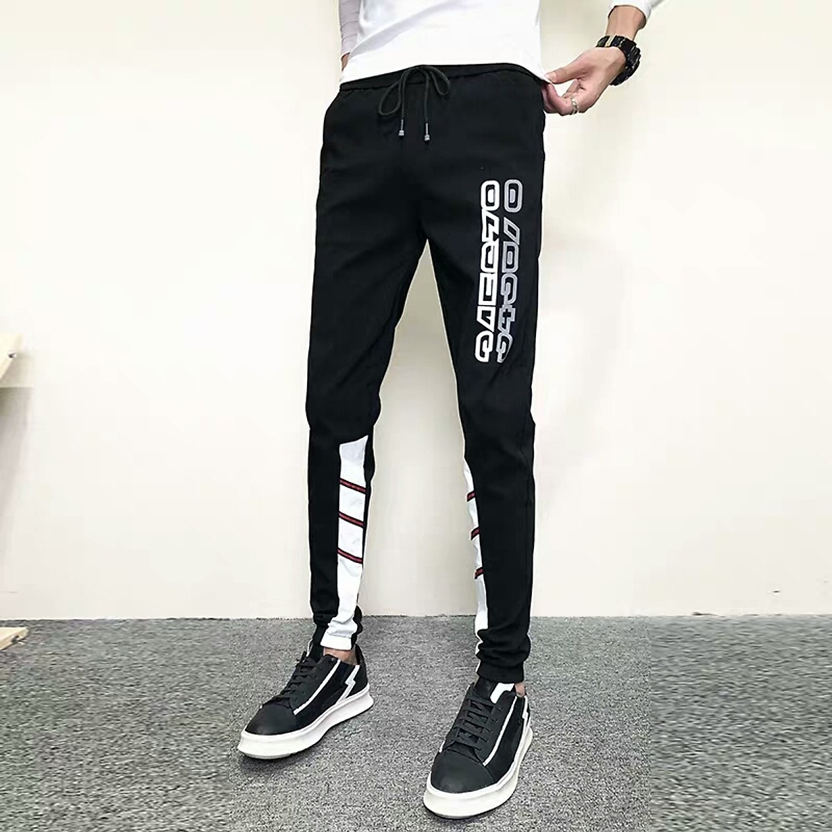 Quần Jogger thể thao in chữ bắt mắt chất liệu cotton cao cấp có hai túi xéo tiện lợi dễ phối đồ thời trang giới trẻ