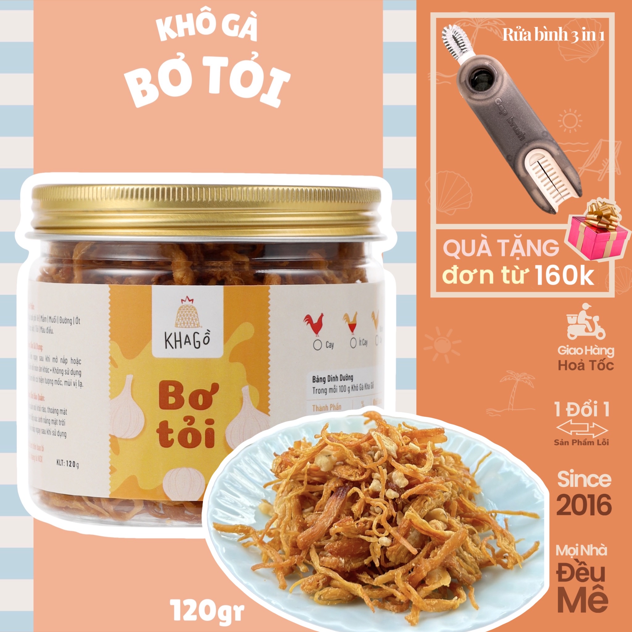 KHÔ GÀ BƠ TỎI 500Gr | KHA GỒ | Ăn Vặt Văn Phòng, Du Lịch, Tết, Sài Gòn Ngon