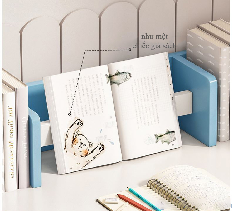 Bàn học sinh gỗ MDF có kệ liền giá sách vô cùng tiện lợi BH-010