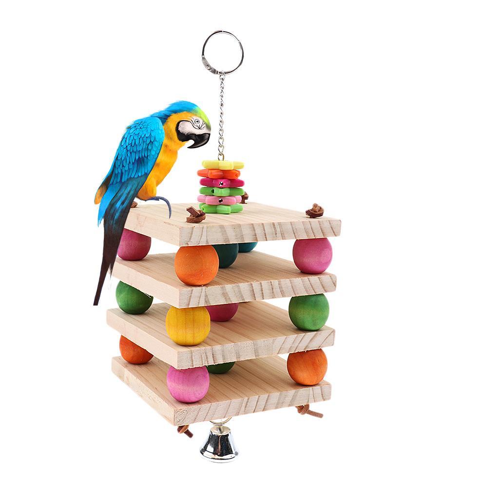 Wooden Hanging Chew Toys Bird Parrot Chewing Toy Teeth Care Treat and Chew