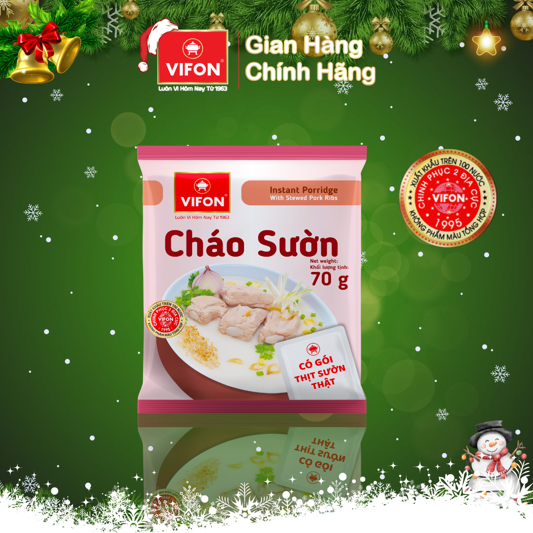 Thùng 50 Cháo Sườn VIFON có Gói Thịt Thật 27gr
