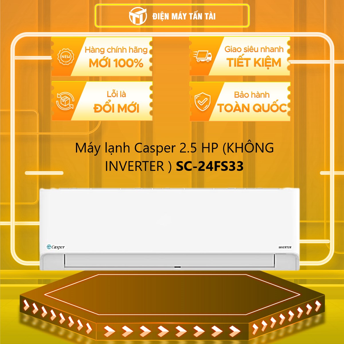 Điều Hòa Casper 1 Chiều 24.000BTU SC-24FS33 - Hàng Nhập Khẩu Thái Lan - Giao Hàng Toàn Quốc