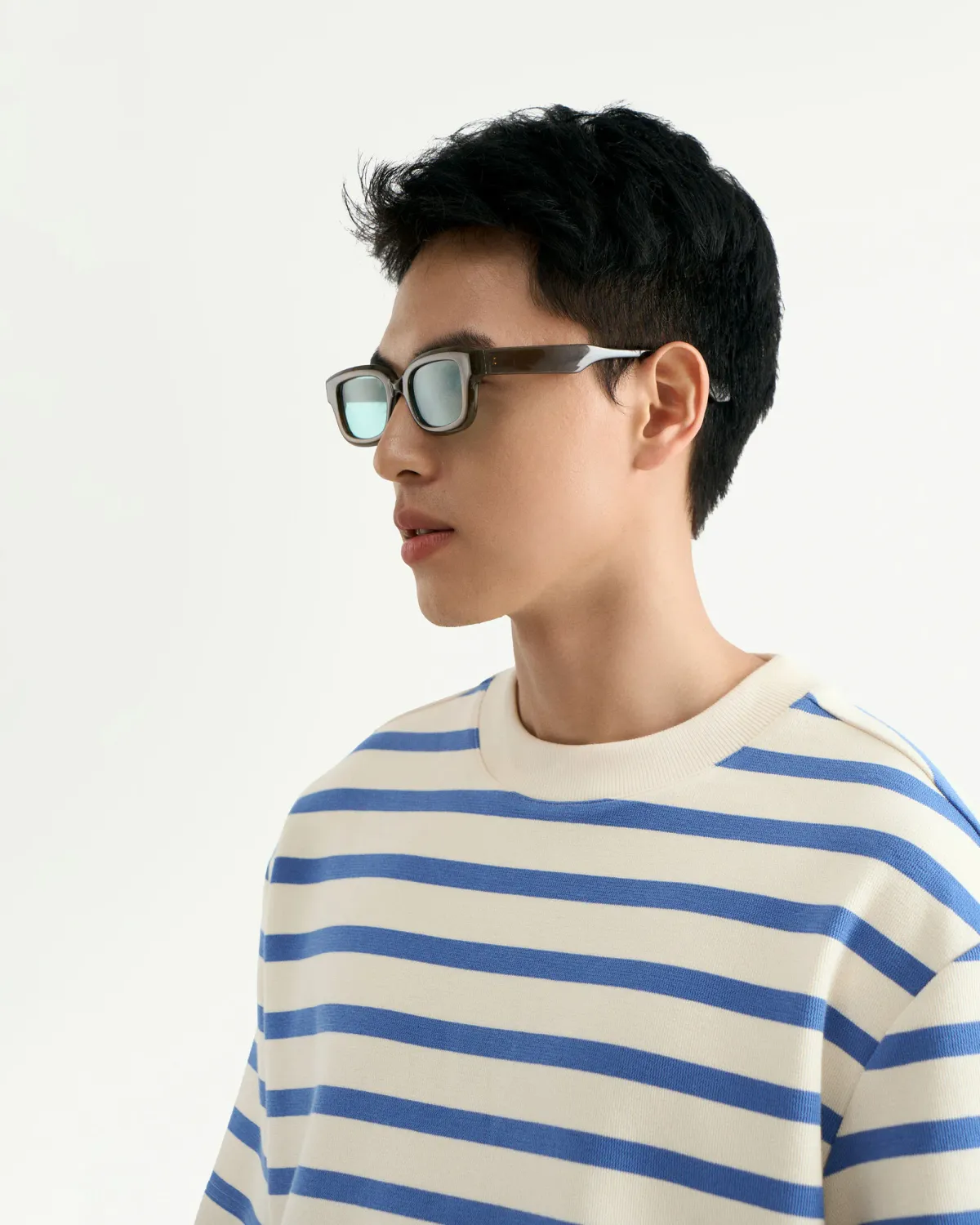 Áo thun nam tay ngắn sọc ngang lớn jacquard Form loose - RT 10S25TSS050 | ROUTINE CÀ MAU