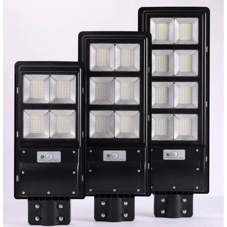 Đèn năng lượng mặt trời liền thể,tặng kèm bộ cán,ốc vít nở,điều khiển từ xa
