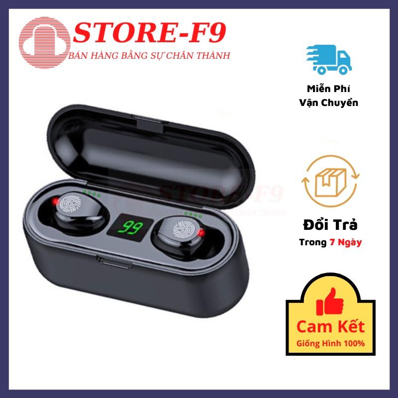 Tai Nghe Không Dây Bluetooth Cao Cấp Không Dây AMOI F9 TWS 5.0 bản QUỐC TẾ, chống ồn tích hợp sạc dự phòng 2500mAh