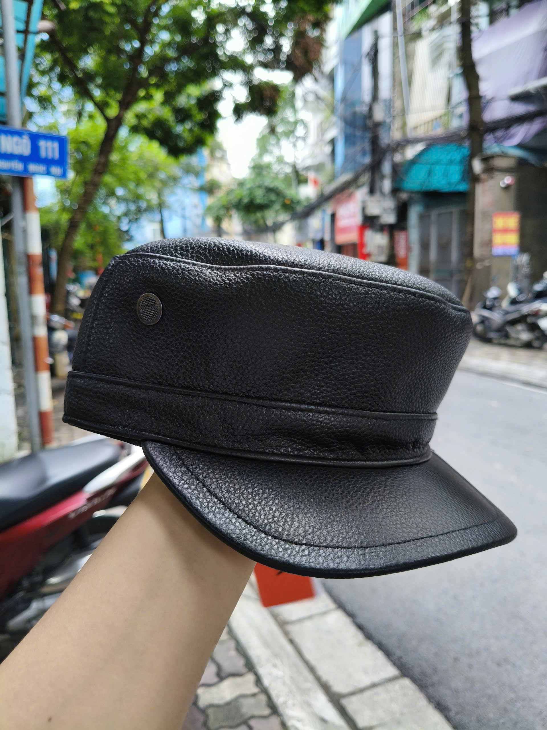 Mũ lưỡi trai nam da bò cao cấp BHY2069 Nón da nam lưỡi ngắn, dễ điều chỉnh