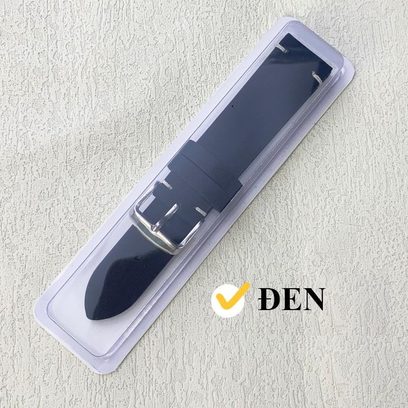 [Fullbox] Dây da đồng hồ nam nữ DA BÒ SÁP cao cấp BO-73 size 18 20 21 22 24mm - Nâu Nhạt Khóa Bạc
