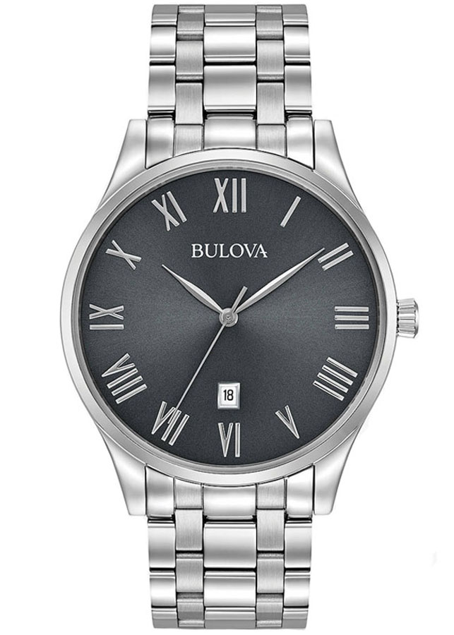 Đồng Hồ Nam Bulova Dây Thép Không Gỉ 96B261 - Mặt Đen