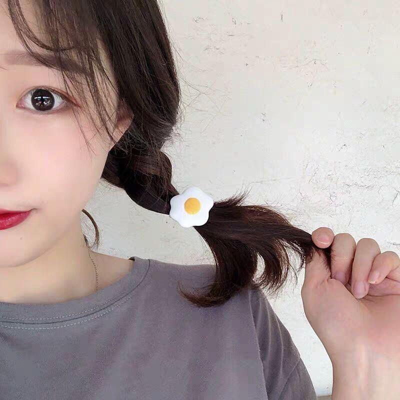 Dây buộc tóc hình trứng ốp la nhiều màu thời trang Hàn Quốc xinh xắn dễ thương phụ kiện tóc cho nữ