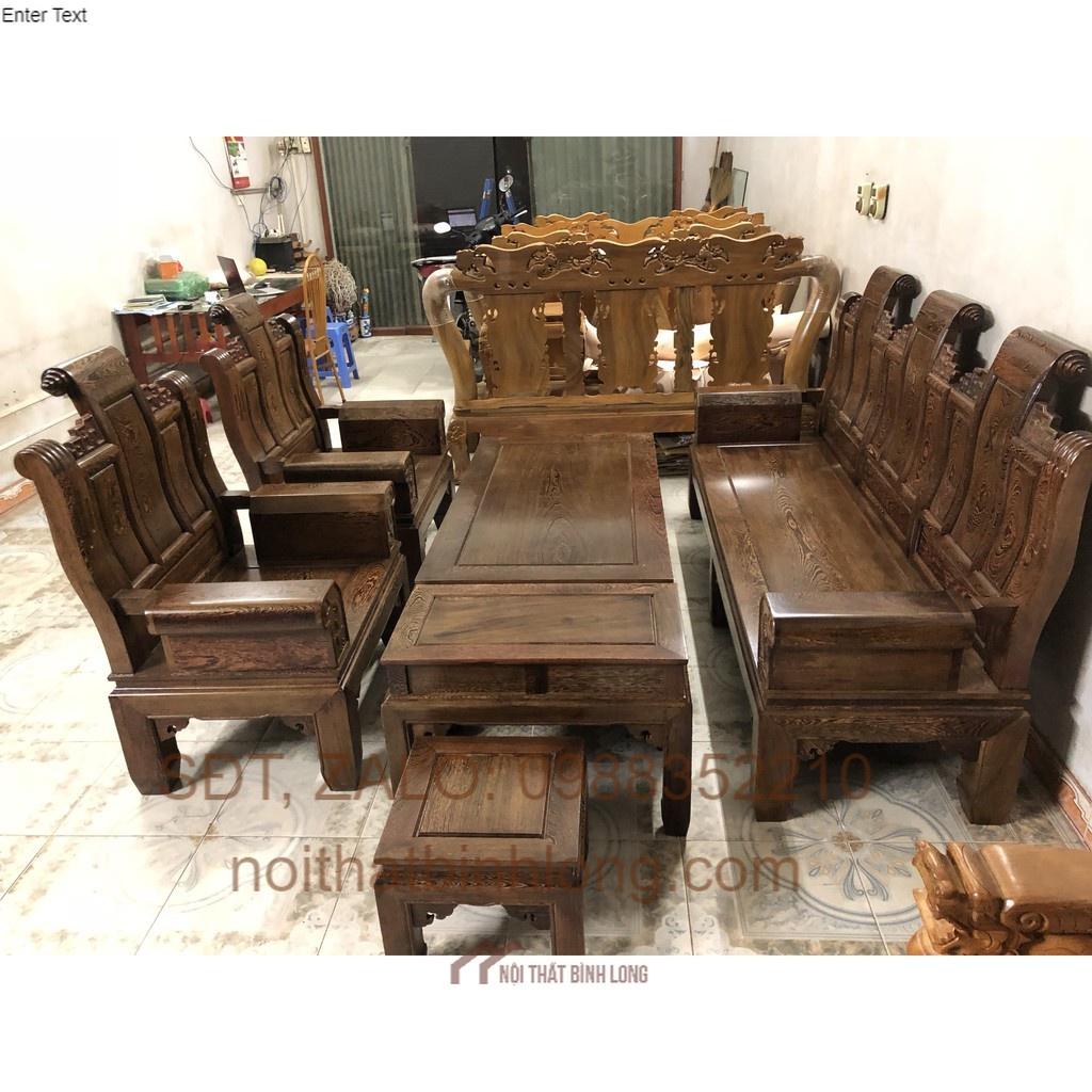 Bộ Bàn Ghế Âu Á Gỗ Mun Đuôi Công