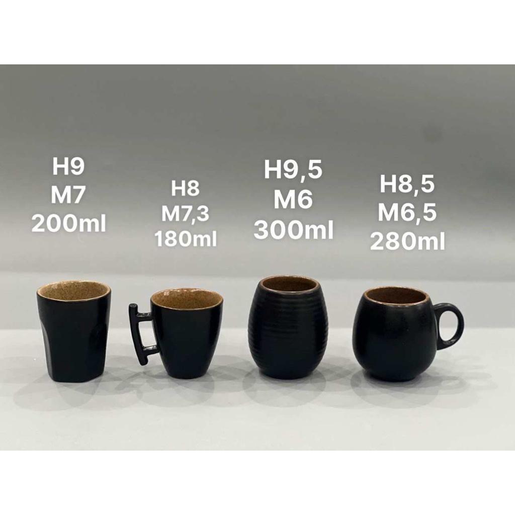 Cốc ly sứ Bát tràng màu nâu gốm vintage - Cốc ly uống cà phê ly nước chờ - Cốc ly cho quán cà phê nhà hàng