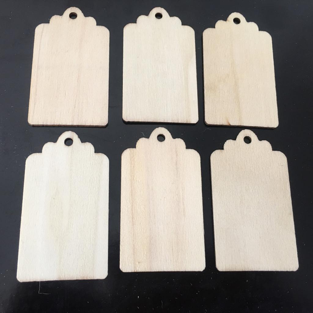 10Pieces Unfinished Wood Tags Wooden Gift Tags With 1 Bag Dried Flowers