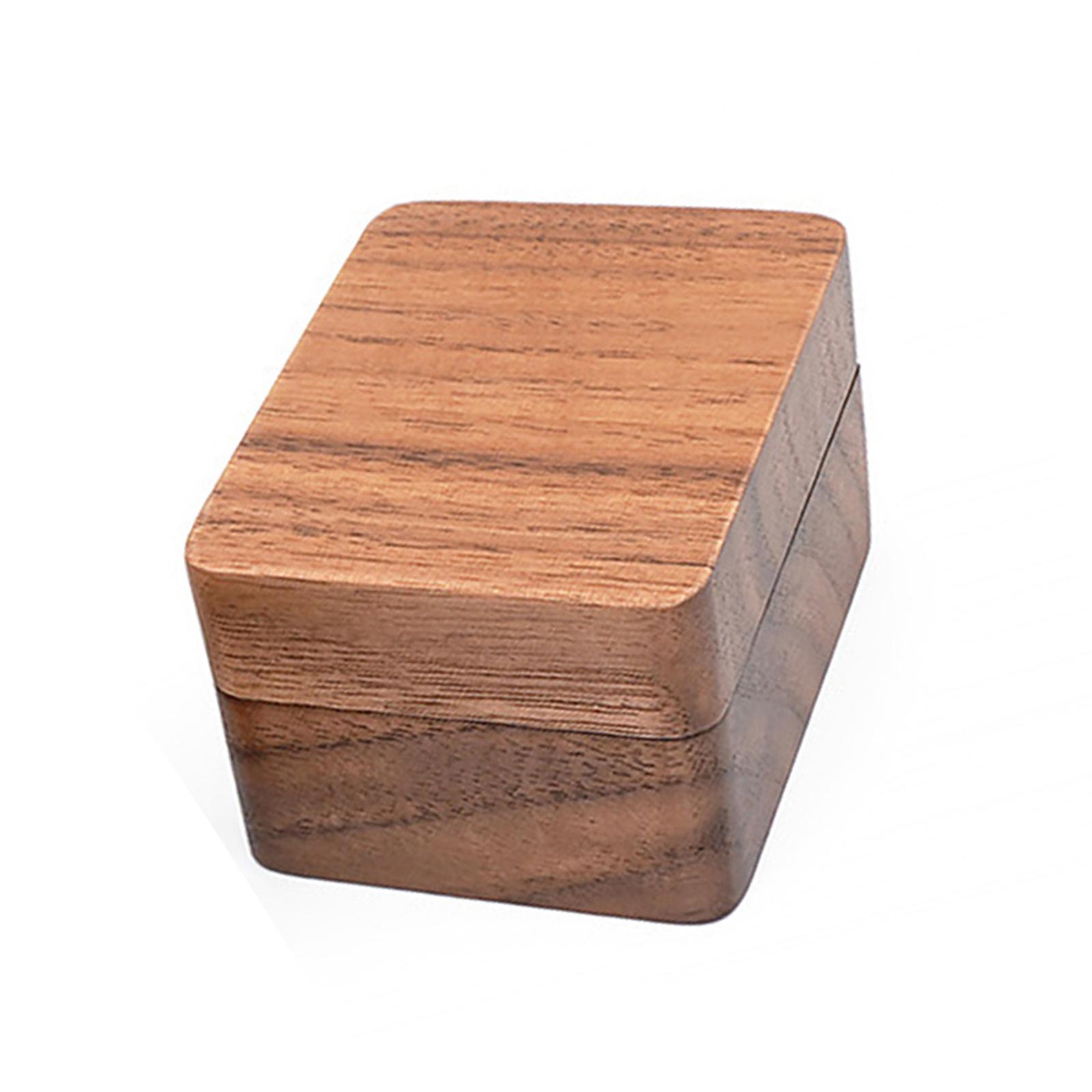 Wooden Jewelry Box Wedding Ceremony rings Bearer Box Travel Case Showcase