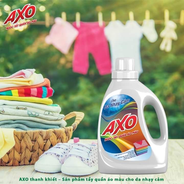 Combo 2 chai Axo Thanh Khiết 800ml - Nước tẩy quần áo an toàn với da em bé/ da nhạy cảm