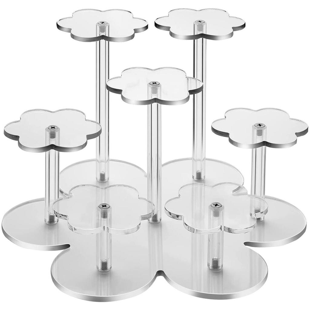 7 Tầng,10 màu sắc, Kệ/giá đỡ Mica trưng bày sản phẩm, nước hoa, son, mô hình quà tặng - Trắng sữa, Trắng sữa