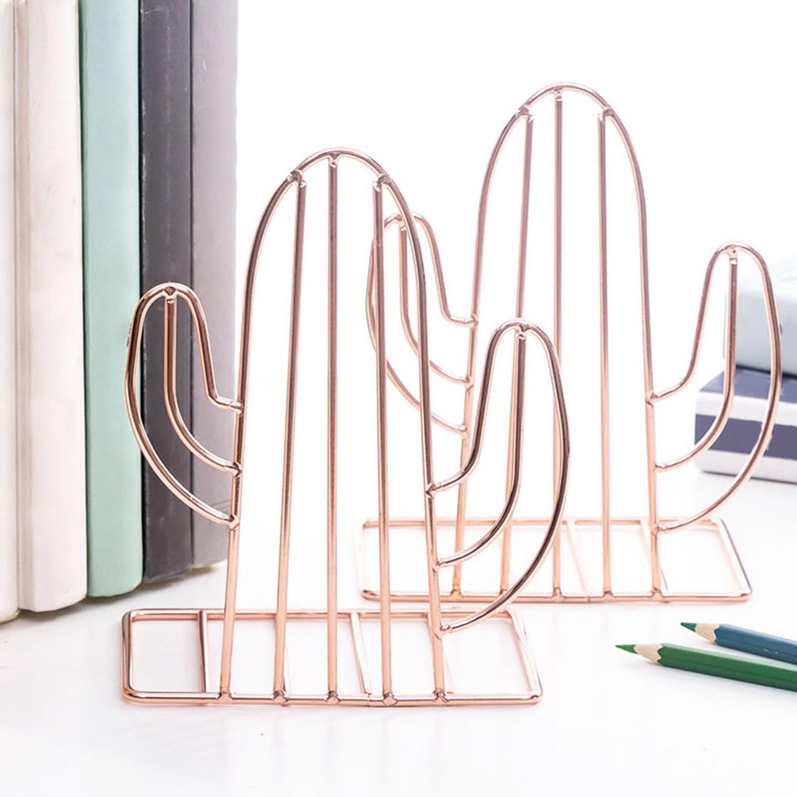 Metal Bookend Book Support Stopper Bookshelf Holder Stand