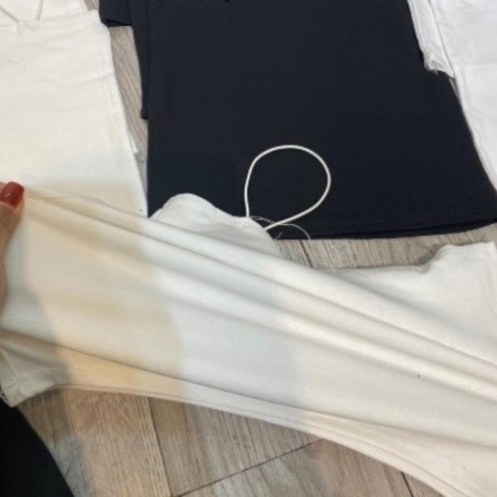Áo 2 dây sợi bún body dáng ôm 2 màu đen - trắng chất cotton