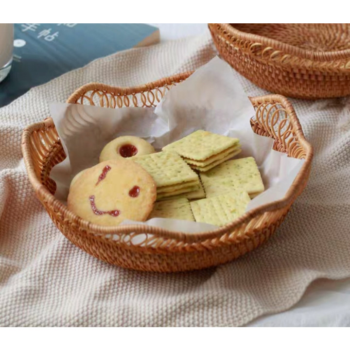 Đĩa mây vành hoa, đĩa mây xiên, dĩa đựng trái cây