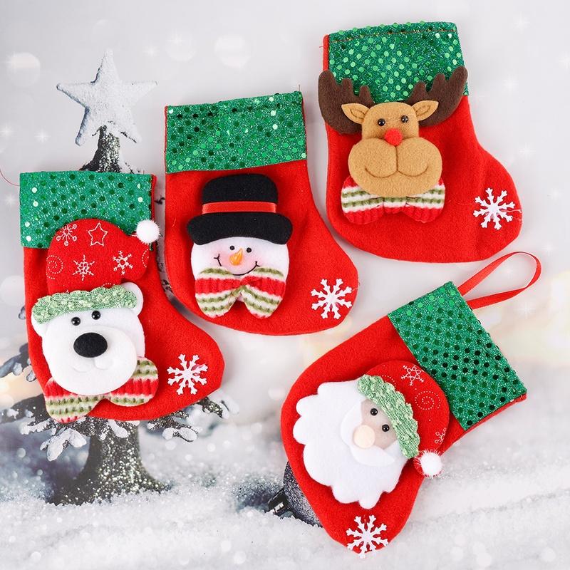 Set 2 Chiếc Tất Trang Trí Cây Thông Giáng Sinh Dễ Thương