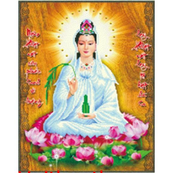 Tranh đính đá Phật quan thế âm - LV347