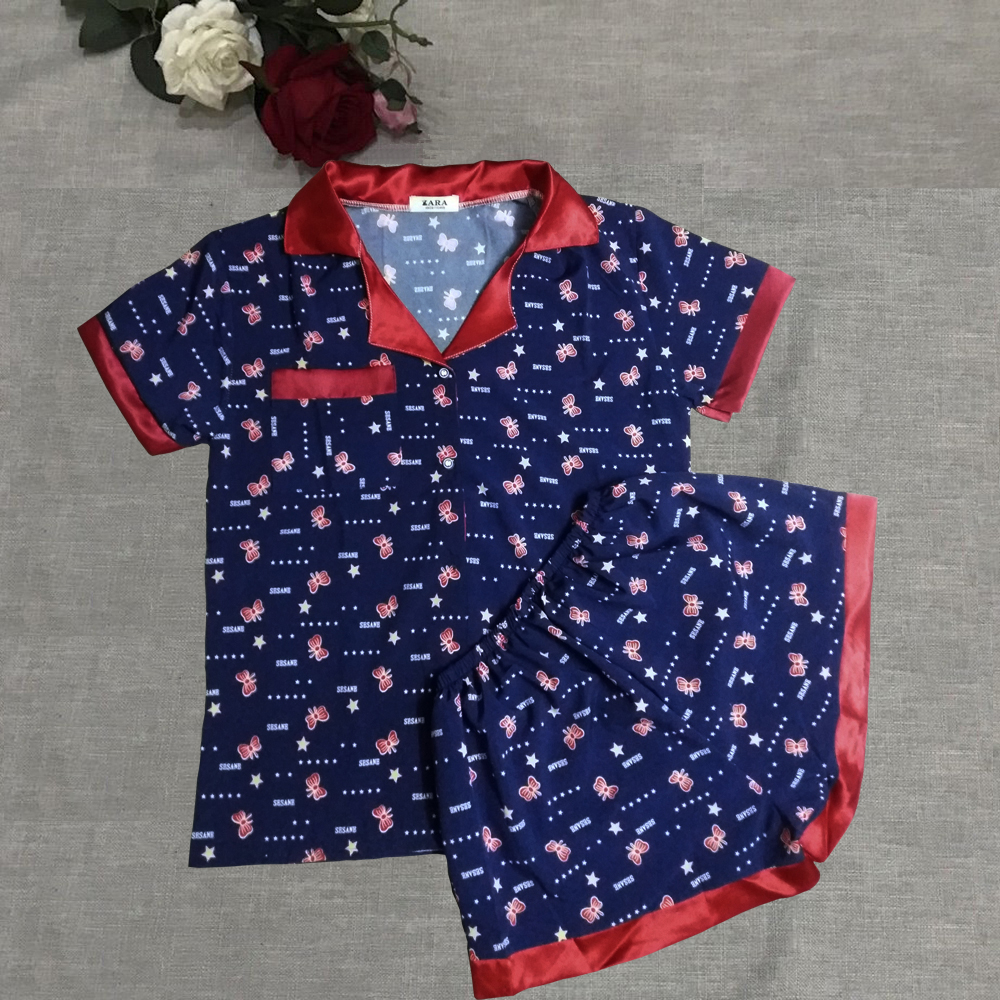 Đồ Bộ Mặc Nhà Lụa Satin Quần Ngắn