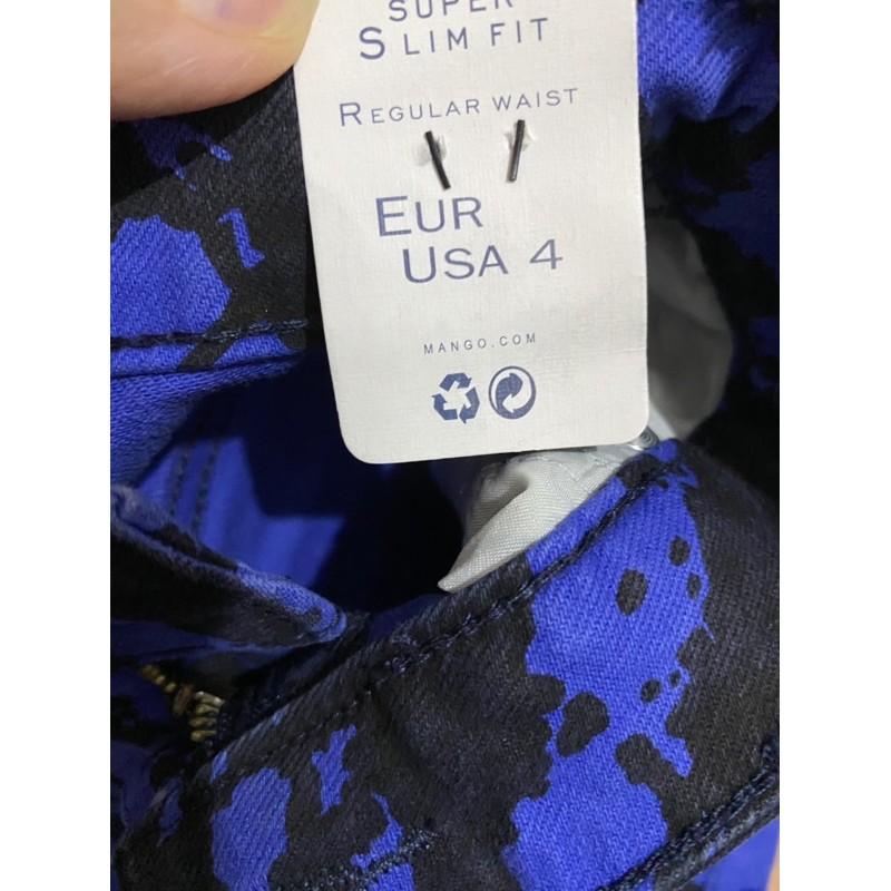 Quần sọt jean size 28 xanh hoạ tiết