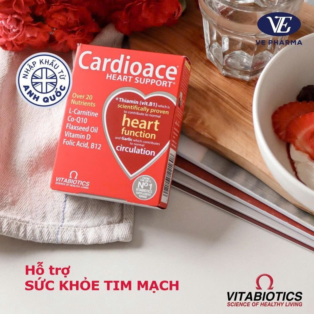 Viên Uống Vitabiotics CARDIOACE Hỗ Trợ Sức Khỏe Tim Mạch Bổ Sung Vitamin Hộp 30 Viên