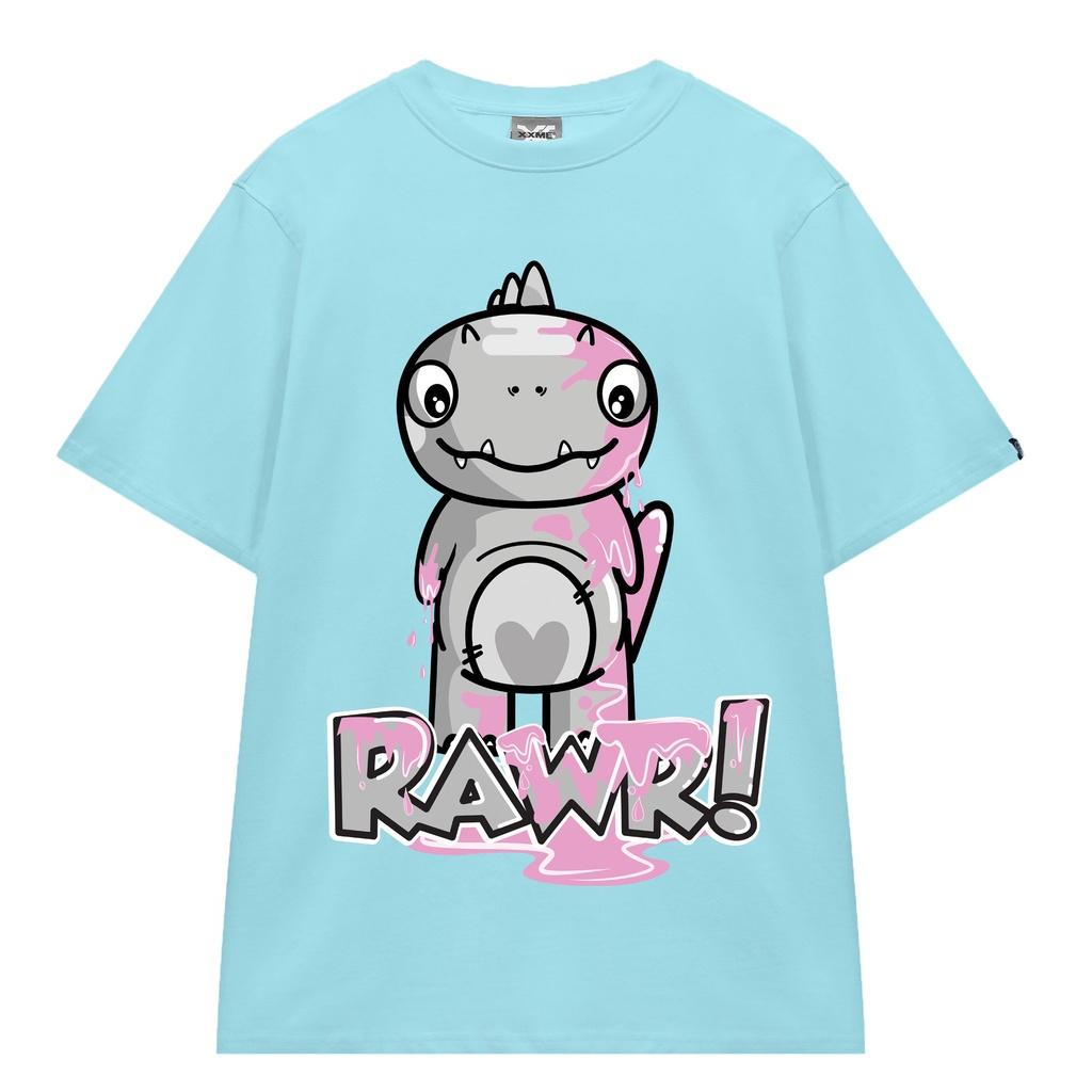 Áo thun Dripping khủng long RAWR màu xanh XXME