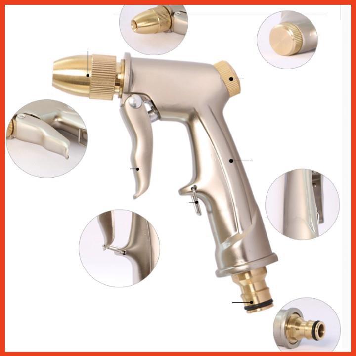 Bộ dây vòi xịt nước rửa xe, tưới cây . tăng áp 3 lần, loại 15m 206701-1 đầu đồng,cút+tặng mở chai
