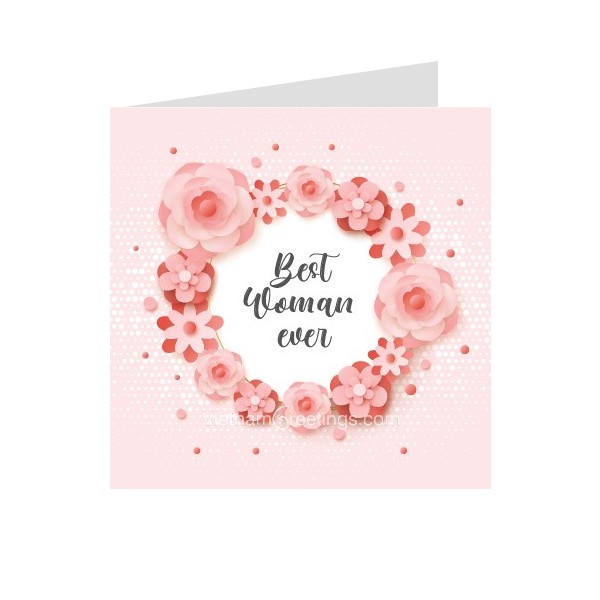 Combo 4c Thiệp ngày phụ nữ 8.3 và 20.10 Women's day - Thiệp Grey 9x9cm kèm phong bì