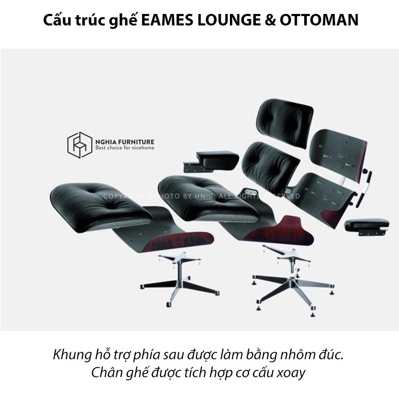 Ghế thư giãn Nghia furniture EAMES LOUNGE - Biểu tượng ghế thư giãn cao cấp vượt thời gian