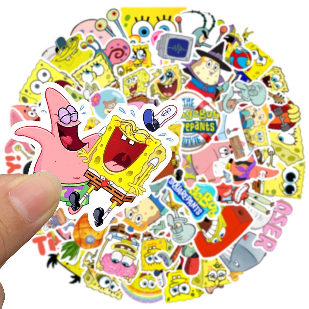 Set 50 Sticker Trang Trí Hình Bọt Biển