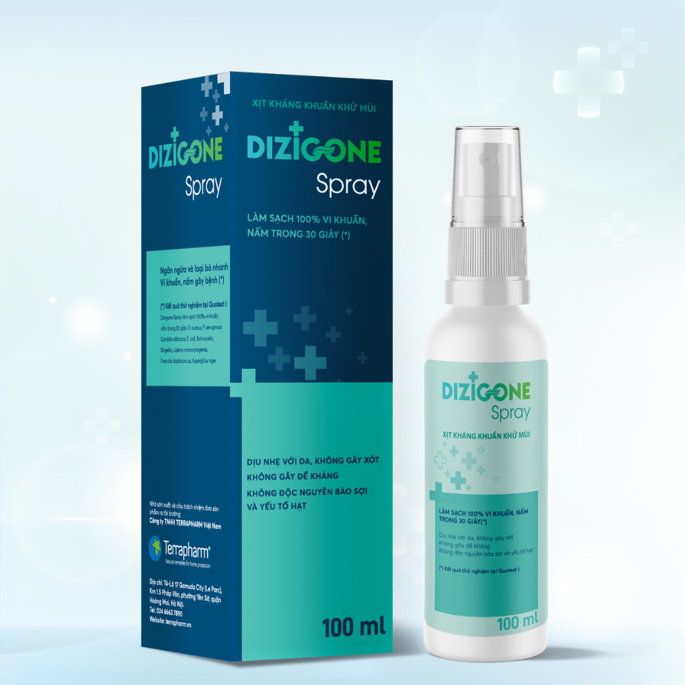 Xịt kháng khuẩn DIZIGONE chăm sóc tổn thương lành nhanh, không đau xót, tái tạo da, ngăn ngừa sẹo - 3 chai 100ml