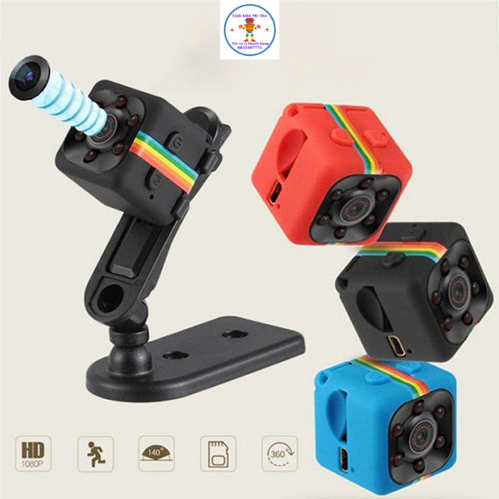 Camera Mini DV SQ11 Siêu Nhỏ 2 x 2 cm Với 4 Đèn Hồng Ngoại Quay Ban Đêm Cực Tốt Thẻ Nhớ 32GB Hàng Chính Hãng