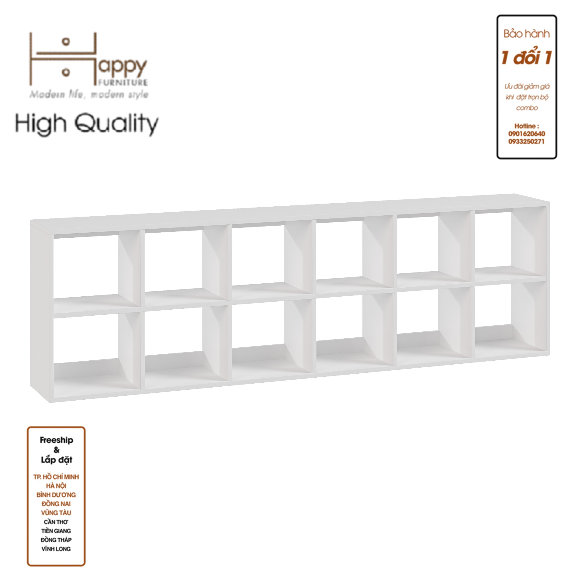 [Happy Home Furniture] ZANE , Kệ sách 2x6 ,200cm x 28cm x 60cm ( DxRxC), KSA_039