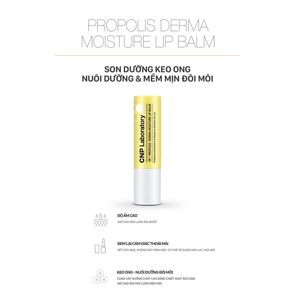 Son dưỡng mềm môi dưỡng ẩm keo ong CNP Laboratory Propolis Derma Moisture Lip Balm 4g