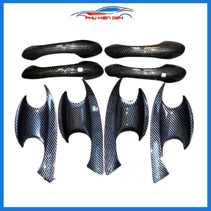 Ốp tay hõm Santafe 2019-2022 vân carbon/mạ crom chống trầy bảo vệ cửa xe ô tô