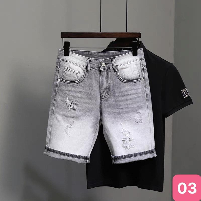 Quần short đùi jean nam đen đậm không rách gối chất bò cao cấp co dãn 4 chiều cực đẹp, quần rin nam hado14 mẫu mới
