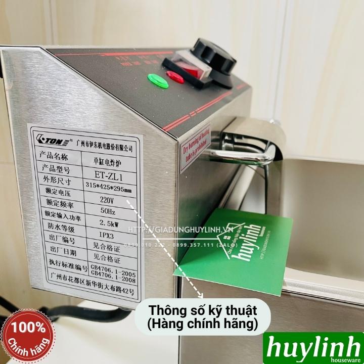 Bếp chiên nhúng đơn ngập dầu ETON ET-ZL1 - Dung tích 6 lít - Inox 304 - Hàng chính hãng