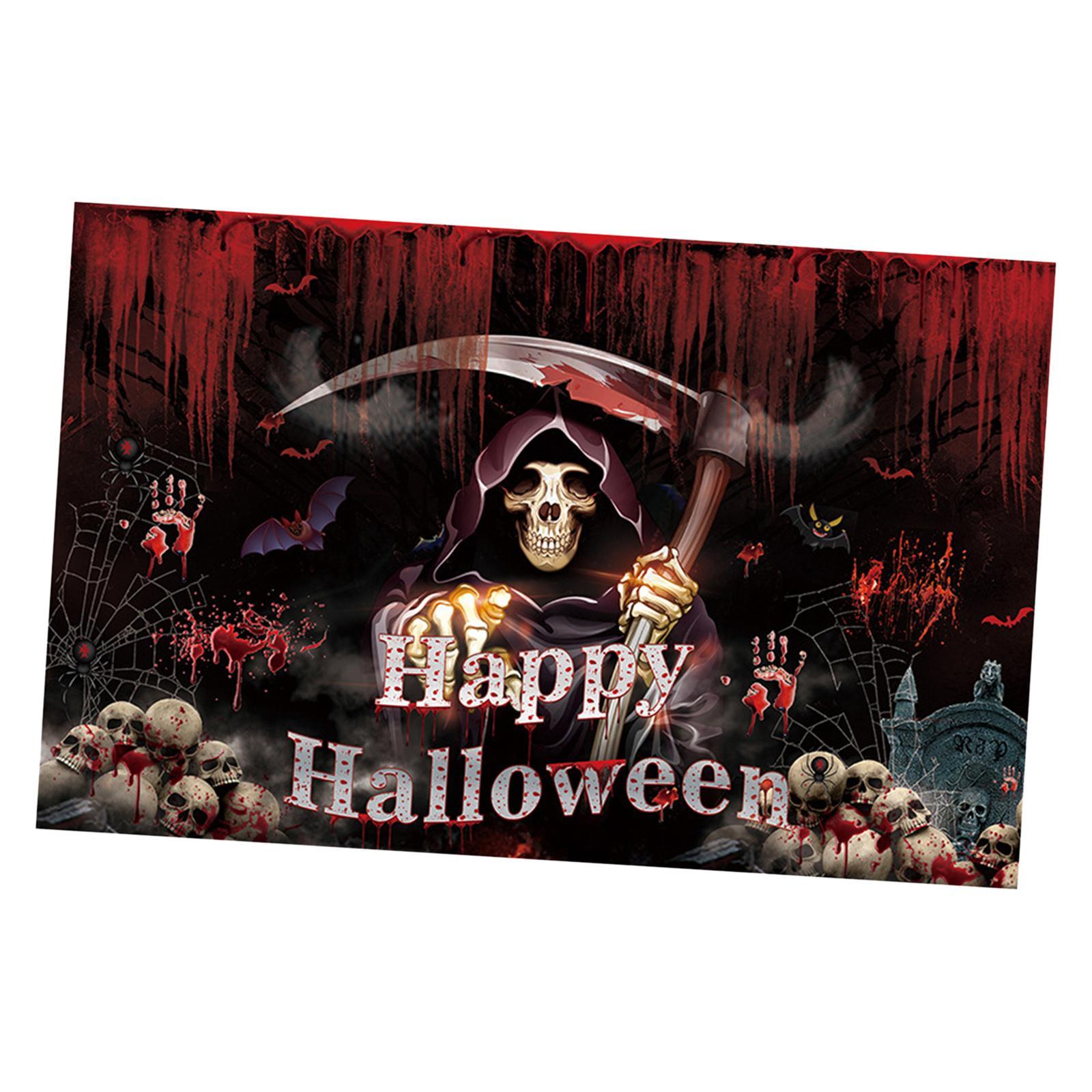 Halloween Party Backdrop Portable Halloween Banner for Festival Kitchen Wall