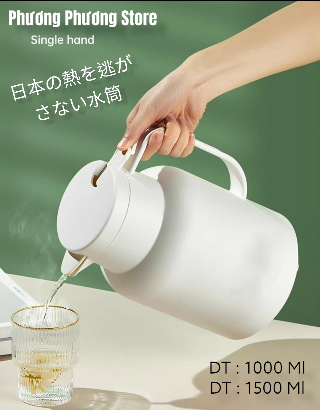 Bình giữ nhiệt 1500ml và 2000ml, phích giữ nhiệt 24h Powcan