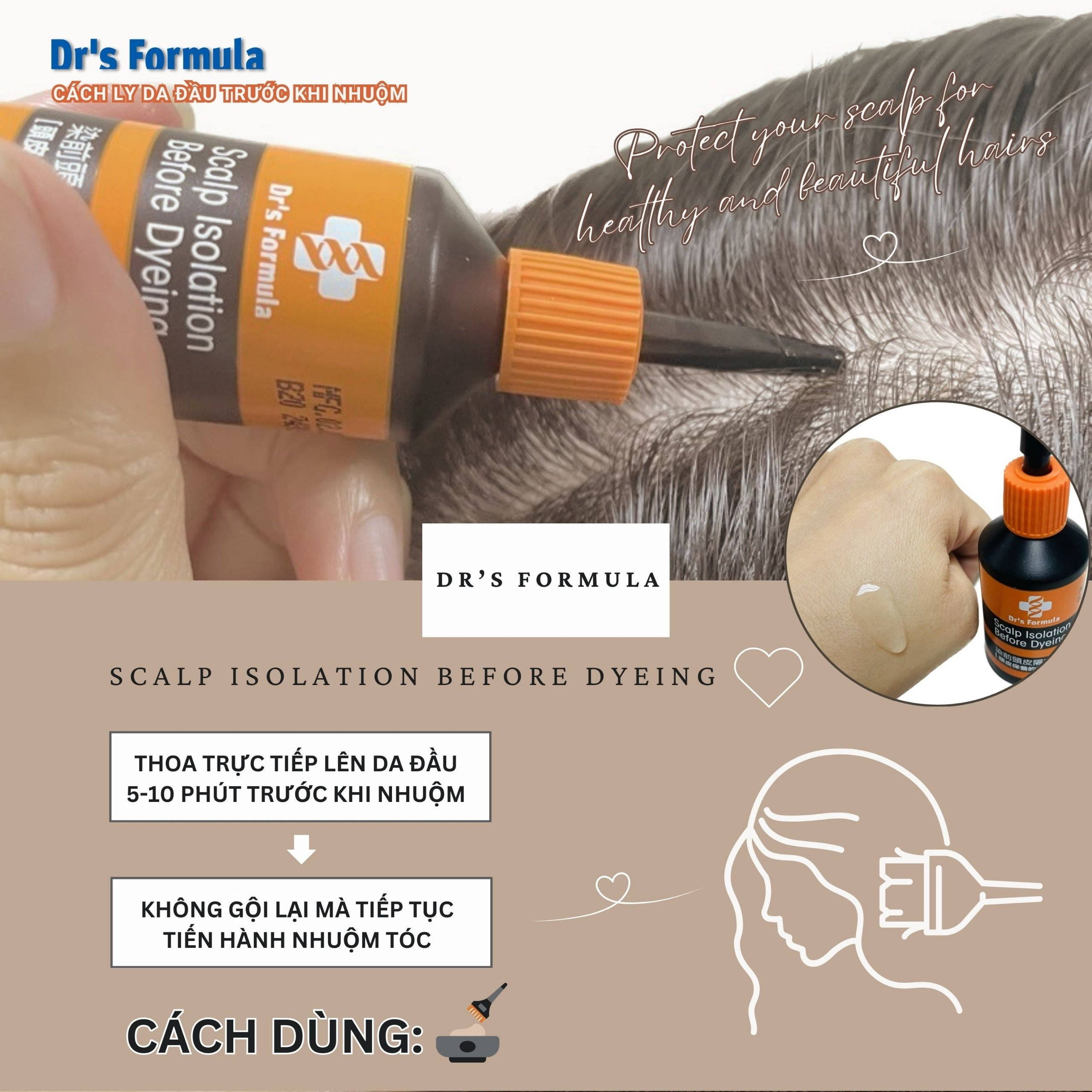 Dung Dịch Bảo Vệ Da Đầu Trước Khi Nhuộm Tóc Dr's Formula Scalp Isolation Before Dyeing