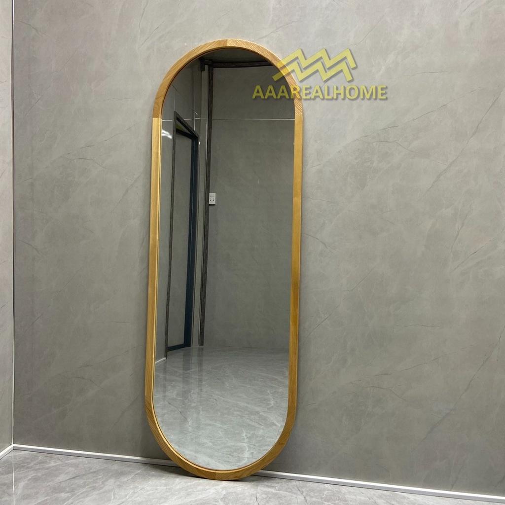70x180cm Gương soi toàn thân khung gỗ AAArealhome BKGT Gương toàn thân bo góc khung gỗ