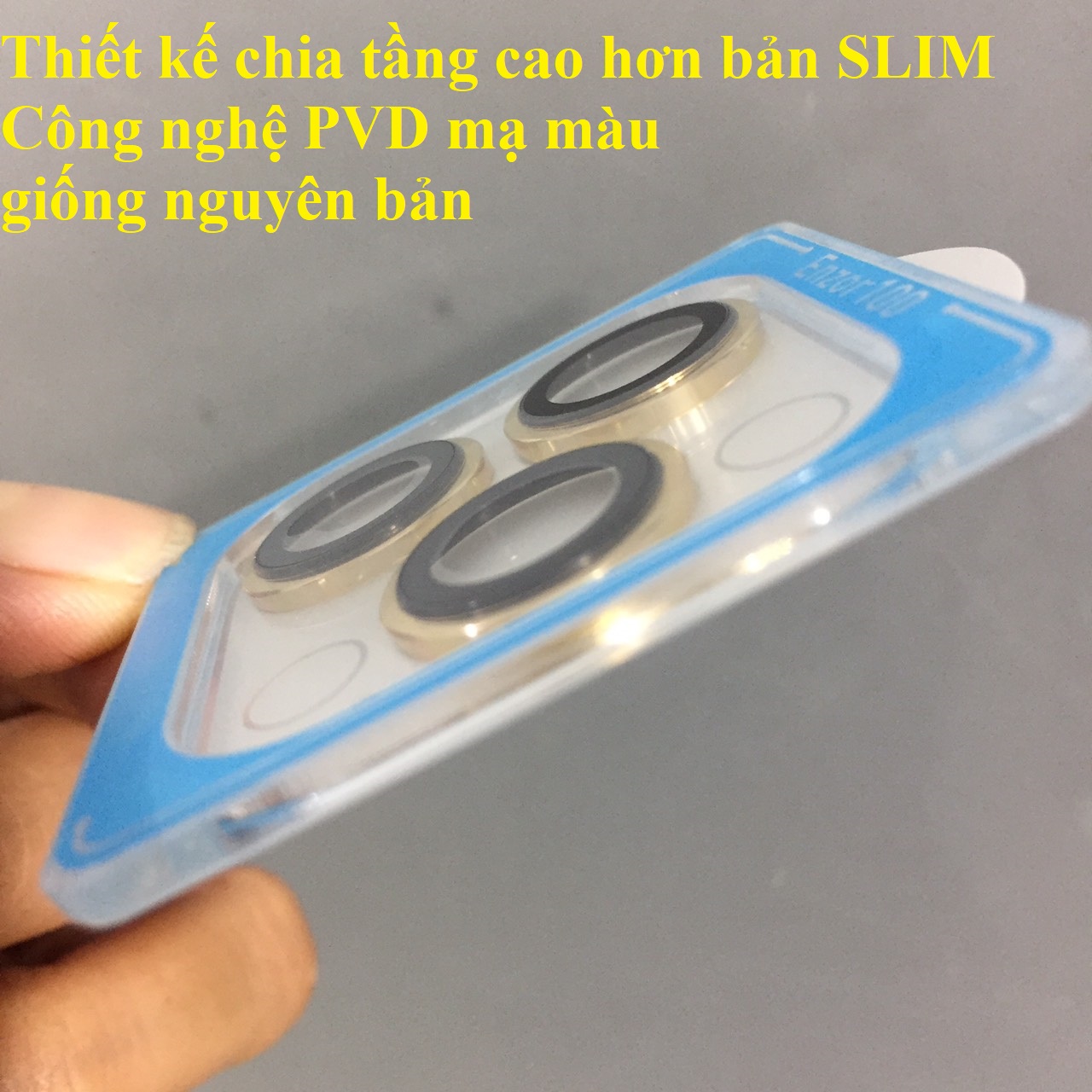 Cụm cường lực dán camera Kuzoom bản PVD chia tầng _ hàng chính hãng