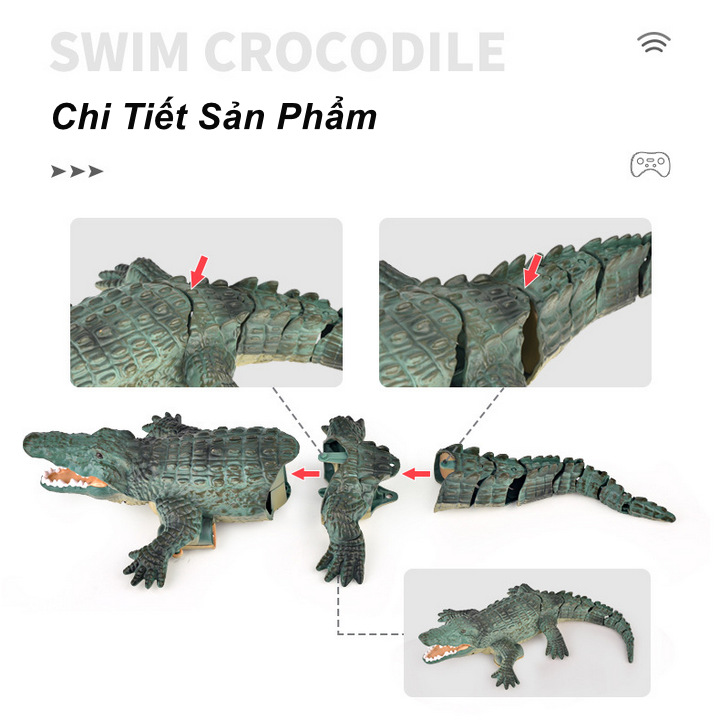 Đồ Chơi Cá Sấu Bơi Croc Under Toy Điều Khiển Từ Xa ( Dùng Pin AA 1.5V ) - Home Decor Furniture