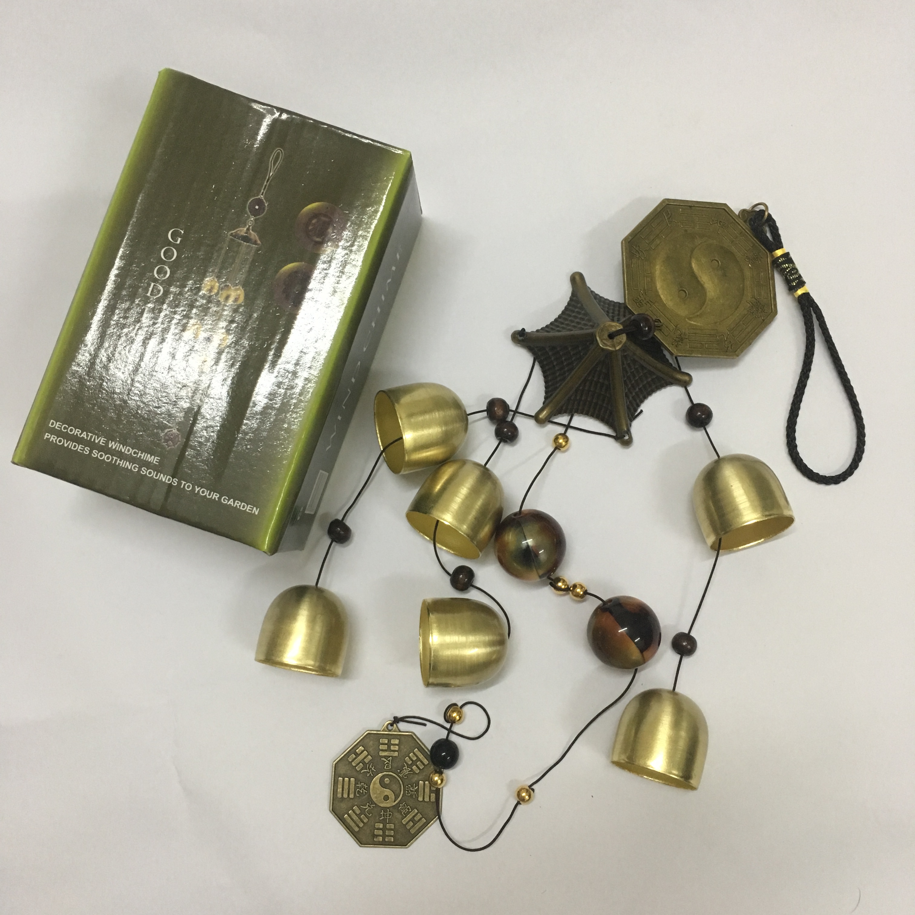 Chuông gió bát quái 2 tầng 1 mái 8 chuông phát lộc VG28