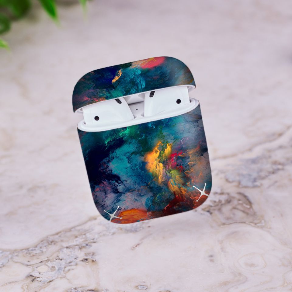 Miếng dán skin chống bẩn cho tai nghe AirPods in hình Thiên nhiên - tnx001 (bản không dây 1 và 2)